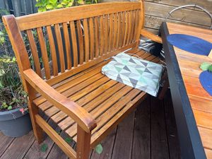 KESSER® Gartenbank Holz Holzbank wetterfest | Für 3 bis 4 Personen | Parkbank aus Massivholz | Sitzbank 320 kg belastbar | Balkonbank Bank für Balkon Terrasse & Garten inkl. Cover Kunden-Foto 8