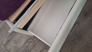 Flieks Polsterbett 140x200cm ohne Kopfteil, Stauraumbett Jugendbett mit 4 Schubladen, Doppelbett Holzbett Funktionsbett mit Lattenrost, Samt, Beige Kunden-Foto 4
