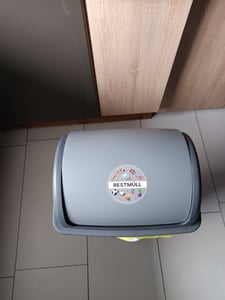 Aufkleber Mülltonne Mülltrennung 9 cm 5 Stück Glas, , Restmüll, Plastik, Papier Kunden-Foto 1