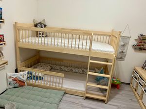 Dětská postel Patrová postel 80x180 | 90x190 | 90x200 cm, se zaoblenými hranami a rozkládací na 2 lůžka 90x190 cm od 4 do 18 let, bílá Fotografie od zákazníka č. 2