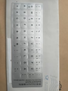 DEUTSCHE Tastaturaufkleber- Silber MATT 48 Tasten 1,1 cm x 1,3 cm Tastatur aufkleber Selbstkleben kompatibel für Notebook Lenovo Kunden-Foto 1
