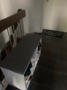 VASAGLE Schuhbank, Sitzbank, 9 Fächer, Länge 78,5 cm, Weiß Kunden-Foto 2
