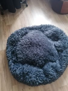 SWANEW Hundebett Hundebetten Hundekissen LUXUS Katzenbett Plüsch Schlafplatz Haustierbett dunkelgrau 80cm Kunden-Foto 4