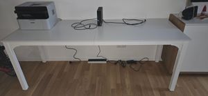 Tribesigns Schreibtisch Computertisch 200x70x 5 cm Doppelter langer Schreibtisch,PC Tisch Bürotisch Arbeitstisch Esstisch Büro-Möbel, Rustikales Braun Kunden-Foto 3