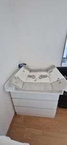 WOLTU Wickelkommode mit Wickelaufsatz, Wickeltisch mit 3 Schubladen,Kommode weiß Kunden-Foto 4