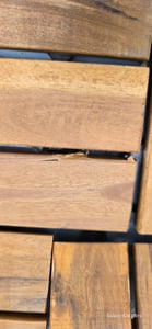 BigDean 66er Pack Holzfliesen für Balkon 30x30 cm - 6 Quadratmeter - aus Akazien-Holz - Bodenbelag Holzboden Klicksystem Balkonfliesen Klickfliesen Kunden-Foto 4