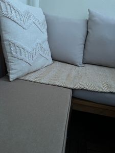 Coussin d'assise pour banc, balançoire de jardin, siège, lisse. FK5 (160x40x5, Beige) Photo du client 1