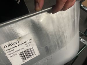MIDORI® Schubkarre 100 Liter 210kg Luftreifen Bauschubkarre Gartenschubkarre verzinkt mit Stahlfelge Kunden-Foto 5