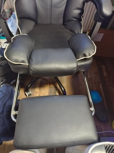 Gaming-Stuhl mit Ventilator, Bürostuhl, Luftkühler und Kühlung – Belüfteter Kühlsitz, mit Liegefunktion,  sanfte Vibrationsmassage, Schwarz Kunden-Foto 3