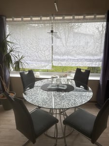 Joyswahl Raffrollo mit Schlaufen Voile Ausbrenner Raffgardine Schlaufenrollo mit Astmuster Halbtransparent Weiß BxH 100x140 cm Kunden-Foto 1