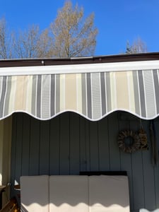 Leudus Markisen Volant für 3,5m Markisen Markisenbespannung Sonnenschutz Ersatzstoffe Sonnenmarkise fertig genäht (3,38 x 0,21m, SPD001) Kunden-Foto 1