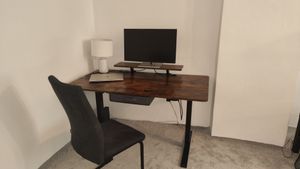 Hilodesk l schreibtisch elektrisch höhenverstellbar elektrisch schreibtische eckschreibtisch l förmiger tisch stehpult bürotische, 150cm, Braun Kunden-Foto 5