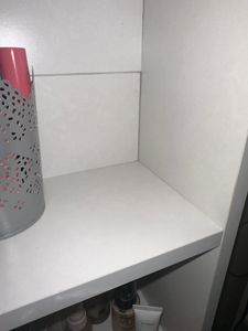 Tavolino da toilette con LED bianco lucido 74,5x40x141 cm Foto del cliente 1