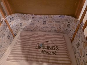 HASE Weiß/Beige 100% Baumwolle 360 x 30 cm BETTUMRANDUNG Babybett Austattung Babyausstattung Nestchen Bettschlange. Handgenähnt von LOOLAY® Kunden-Foto 3