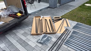 Brennholzregal 'Yakutat' Kaminholzregal Kaminholzunterstand aus Stahl Schwarz 145x143x70 cm Kunden-Foto 2