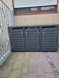DEGAMO Mülltonnenbox klein 2er KÖLN 115x62x102cm für Tonnen 120 Liter, grau Kunden-Foto 2