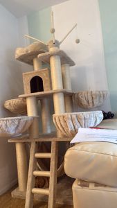 tectake® Kratzbaum Gismo 195 cm inklusive Treppe, 4 Spielbällen und Kippschutz Kunden-Foto 13