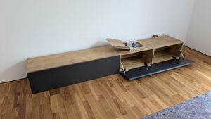 doporro TV Lowboard hängend Fernsehschrank Wohnzimmer | TV-Schrank hängend Fernsehtisch Hängeschrank 160cm Fernsehschrank02 Kunden-Foto 2