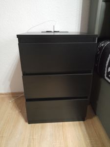 Noční stolek VASAGLE, sada 2 kusů, boční stolek, 3 zásuvky, zkosené hrany, 2 zásuvky, 2 porty USB Fotografie od zákazníka č. 17