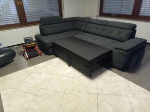 Robin Grand Ecksofa mit Schlaffunktion Bettkasten Kopfstützen 277x180x86 Silber Links Kunden-Foto 1