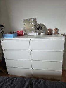 FURNICA - GABRIEL - Kommode / Sideboard mit 8 Schubladen - Weiß Matt H92cm B120cm T33cm Kunden-Foto 1