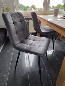 Jídelní židle Albatros sada 4 ks BORA šedá- Pohodlná čalouněná židle pro moderní a stylový design u jídelního stolu - židle do kuchyně nebo jídelny s vysokou nosností až 110 kg Fotografie od zákazníka č. 1