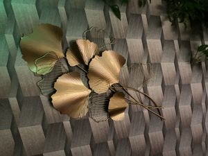 Wandtattoos, Wanddekoobjekt, 3D Ginkgo Wanddekoration aus Metall, Ginkgo Blätter Wandskulptur, Schmiedeeisen Wandverzierung, Wanddeko, Wandkunst, Wandmalerei, für Wohnzimmer, Schlafzimmer, Esszimmer, Moderne Deko Kunden-Foto 1