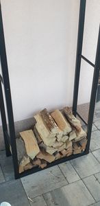 Kaminholzregal Täby Brennholzregal innen außen Metall 60 x 25 x 150 cm Holzunterstand Stapelhilfe für Feuerholz Holzlager Kaminholzständer Schwarz Kunden-Foto 20
