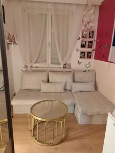 Ecksofa mit Schlaffunktion, Eckcouch mit Bettkasten VENEZIA, Cord - Beige Kunden-Foto 2