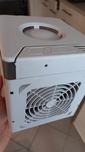 3-in-1 Mini Klimagerät, Luftkühler mit Eiswürfel USB,  Luftbefeuchter und Luftreiniger, mit Wassertank ,für Büro Tisch, Schlafzimmer, Camping/Reisen Kunden-Foto 2