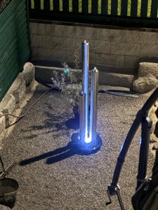 KÖHKO® Springbrunnen Höhe 85 cm aus Edelstahl mit LED-Beleuchtung Säulenbrunnen 22003 Kunden-Foto 1