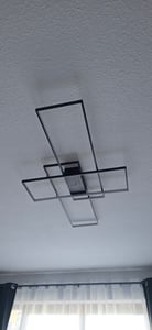 LZQ LED stropní svítidlo 90W stmívatelné, geometrický design stropního svítidla s dálkovým ovládáním, moderní 105×62×8 cm, obývací pokoj/ložnice/kuchyně černá Fotografie od zákazníka č. 2