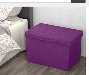 Intirilife Panca pieghevole 49x30x30 cm in NEBEL LILA - Cubo di seduta con vano portaoggetti e coperchio in tessuto con incavi - Cubo di seduta poggiapiedi box portaoggetti sgabello a cassapanca Foto del cliente 1