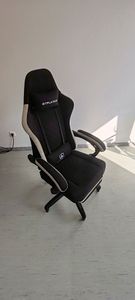 PLAYER Gaming Stuhl Ergonomischer Gaming Sessel Schreibtischstuhl PC Gamer Racing Stuhl mit Stoffoberfläche, Federsitzkissen, Verbindungsarmlehnen Kunden-Foto 32