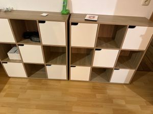 Mondeer Bücherschrank Vielschichtiges Aufbewahrungsregal Sechs Fächer mit 3 Türen Standregal Braun Kunden-Foto 9