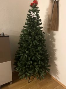 Umelý vianočný stromček COSTWAY 225 cm, jedľa s 1346 PVC ihličkami, kovový stojan a skladací systém, vianočný stromček, umelý vianočný stromček Fotografia od zákazníka č. 15