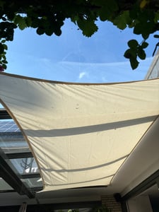 WOLTU Sonnensegel Rechteck 3x5m Creme wasserabweisend Sonnenschutz Polyester Windschutz mit UV Schutz für Garten Terrasse Camping Kunden-Foto 2
