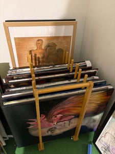 COSTWAY Leinwand Aufbewahrungsregal Bambus, Trockengestell， Kunst-Aufbewahrungsständer, Zeichenbretter & Kunstwerke, Kunstlagerregal, 75x40x81 cm Kunden-Foto 2