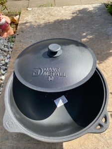 Gusseisen Kasan 10L NAMANGAN Aluminium Deckel Campingtopf Kazan WOK Kessel Camping BBQ Asia Schaumkelle Kunden-Foto 1