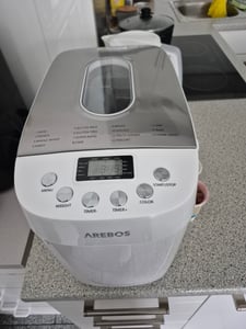 AREBOS Macchina per il pane 1500g con 15 programmi 2 ganci per la pasta 850W Nero Foto del cliente 4