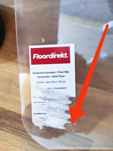 Bodenschutzmatte für Hartböden aus Polypropylen 114 x 120 cm rechteckig semi-transparent Kunden-Foto 2