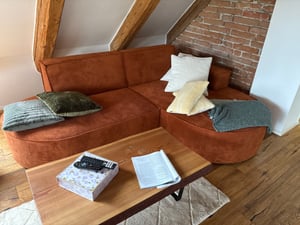 Kaiser Möbel Ecksofa mit runden Abschlüssen aus Cordstoff – MODENA STUDIO, modernes Sofa, Schwarz Links Kunden-Foto 3