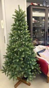 COSTWAY Albero di Natale artificiale da 180 cm, albero di Natale con supporto in metallo, albero di Natale con aghi in PVC, albero di Natale artificiale con sistema pieghevole, verde Foto del cliente 11