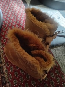 VAN HILL Damen Warm Gefütterte Winter Boots Stiefeletten Kunstfell Schuhe 839832, Farbe: Hellbraun, Größe: 40 Kunden-Foto 1