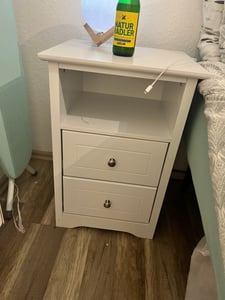 Yaheetech 2er Set Nachtschrank Nachttisch Kommode Schrank Beistelltisch Sofatische für Schlafzimmer Wohnzimmer Flur 40 x 35 x 60 cm Holz Schwarz Kunden-Foto 1