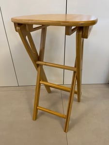 COSTWAY 2er Set Barhocker Klappbar, Barstuhl Bambus mit Fußstütze, Küchenstuhl Sitzhöhe 61 cm, Tresenhocker Bistrohocker, 36 x 33 x 61 cm (2 Stühle ohne Lehne) Kunden-Foto 3