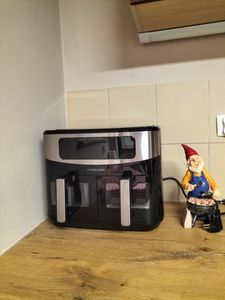 Beztłuszczowa frytownica XXL o pojemności 10 litrów, podwójna szklana frytownica AIR FRYER o mocy 2600 W, dwie szuflady, programy automatyczne Zdjęcie produktu od klienta nr 1
