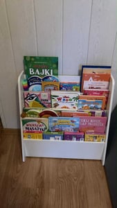 COSTWAY Kinderregal mit 4 Ablagefächern, Bücherregal Zeitungsständer Aufbewahrungsregal für Kinder 57,5x26,5x59cm Natur Kunden-Foto 1