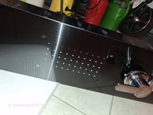Duschpaneel Edelstahl Duschsäule Regendusche Massage Duscharmatur Duschsystem Schwarz Kunden-Foto 3