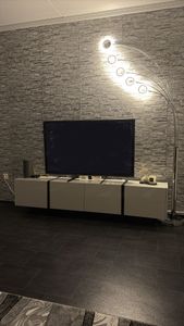 Merax TV Lowboard szafka pod TV biały wysoki połysk z 2 szufladami, drzwi z półkami, szafka pod TV, szerokość:190cm Zdjęcie produktu od klienta nr 1